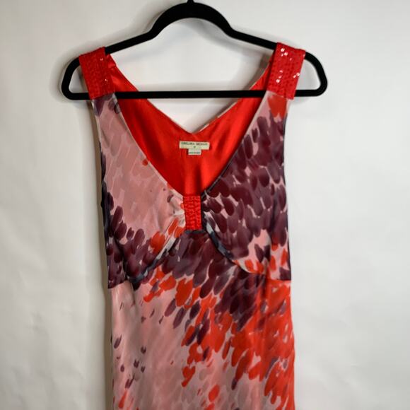 Chelsea Design Red White Black 100% Silk Dress Sz 12 - Picture 7 of 12